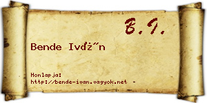 Bende Iván névjegykártya
