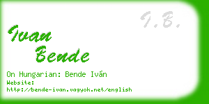 ivan bende business card